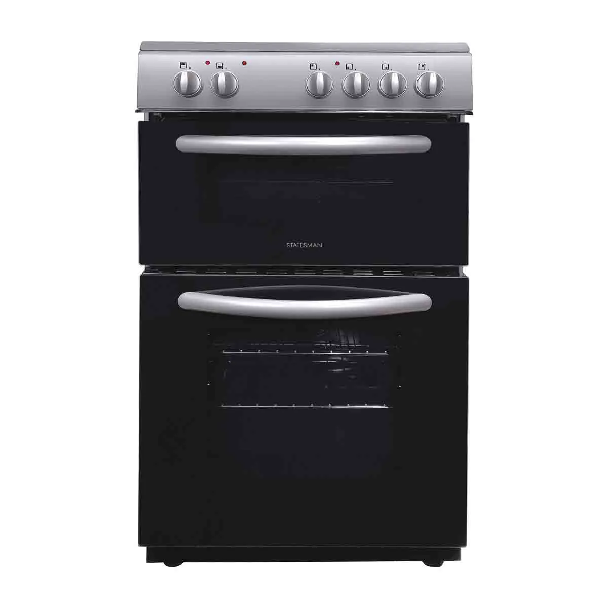 Statesman Double Oven EDC50S Electric Cooker Self-Clean ETC Enamel Stainless Steel Silver