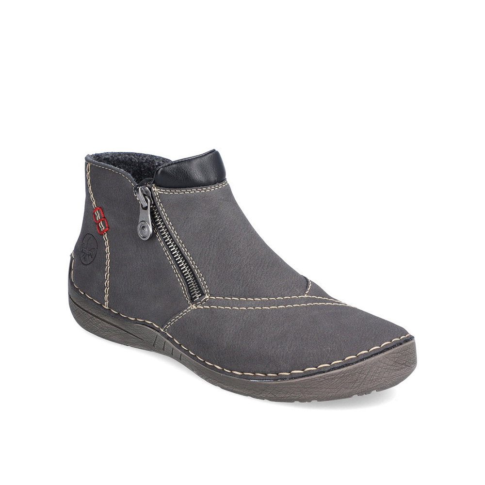  52581-45 Dark Grey Womens Ankle Boots in a Plain Synthetic in Size 37