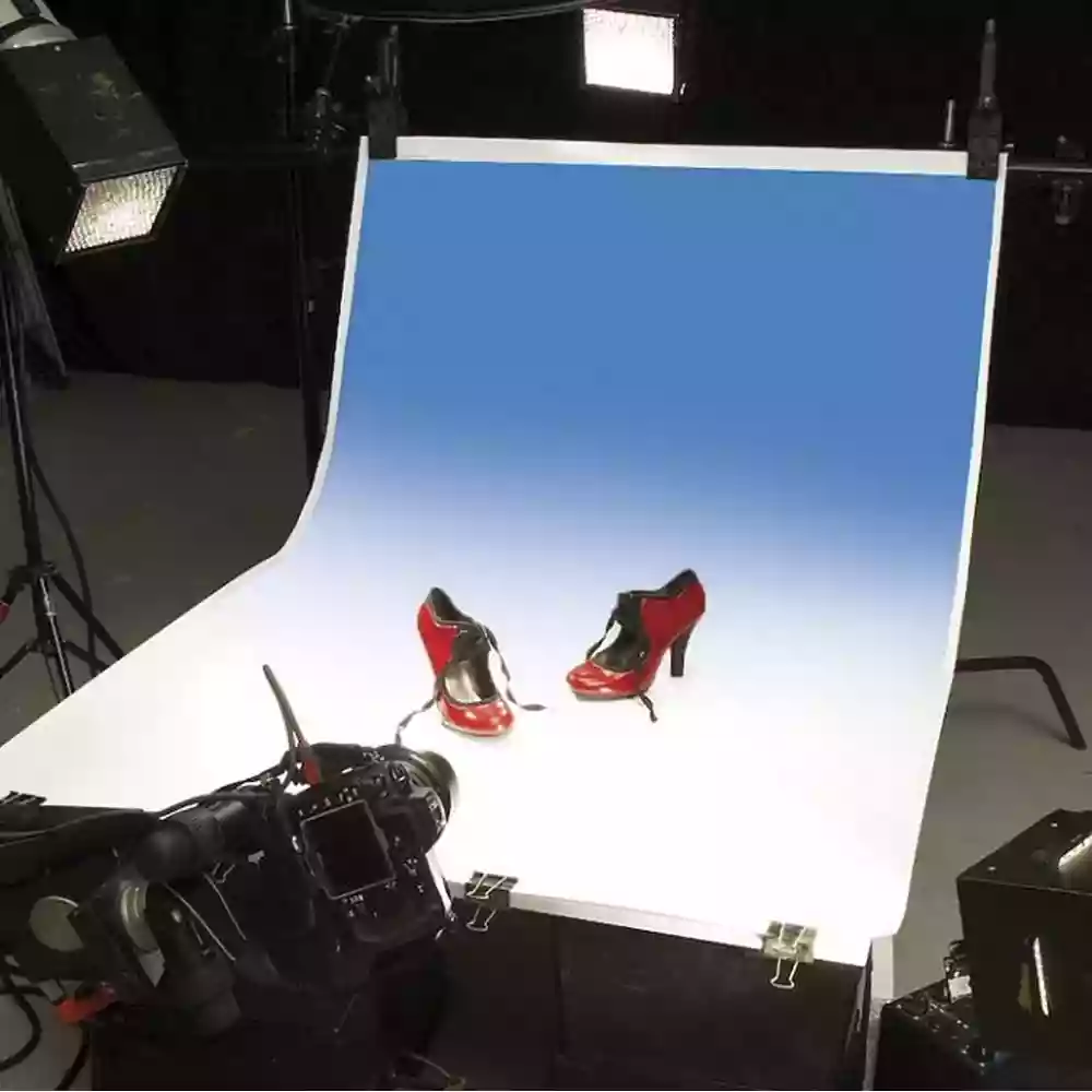 Colorama  Colorgrad PVC Background 110 x 170cm White / Blue