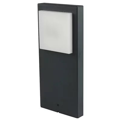 GoodHome Lutak Dark Grey Mains-Powered 1 Lamp Integrated Led Outdoor Post Light (H)400mm