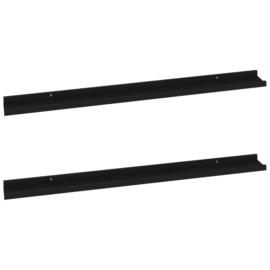 VidaXL Wall Shelves 2 pcs Black 100x9x3 cm