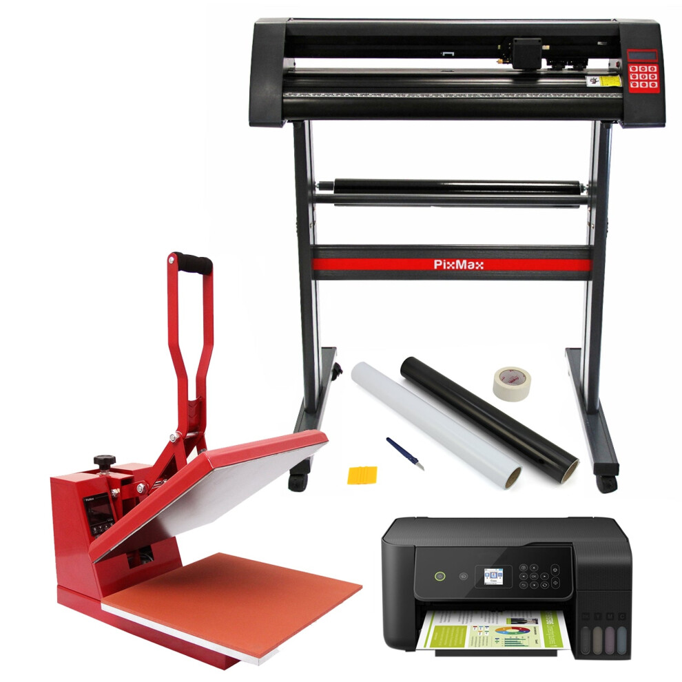 MonsterShop PixMax 38cm Clam Heat Press, Vinyl Cutter, Printer, Weeding Pack
