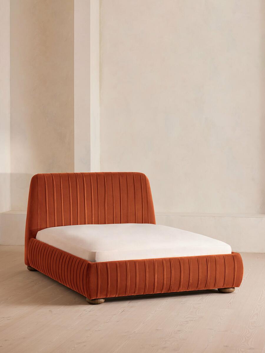 Soho Home Vivienne Bed, Double, Velvet, Rust