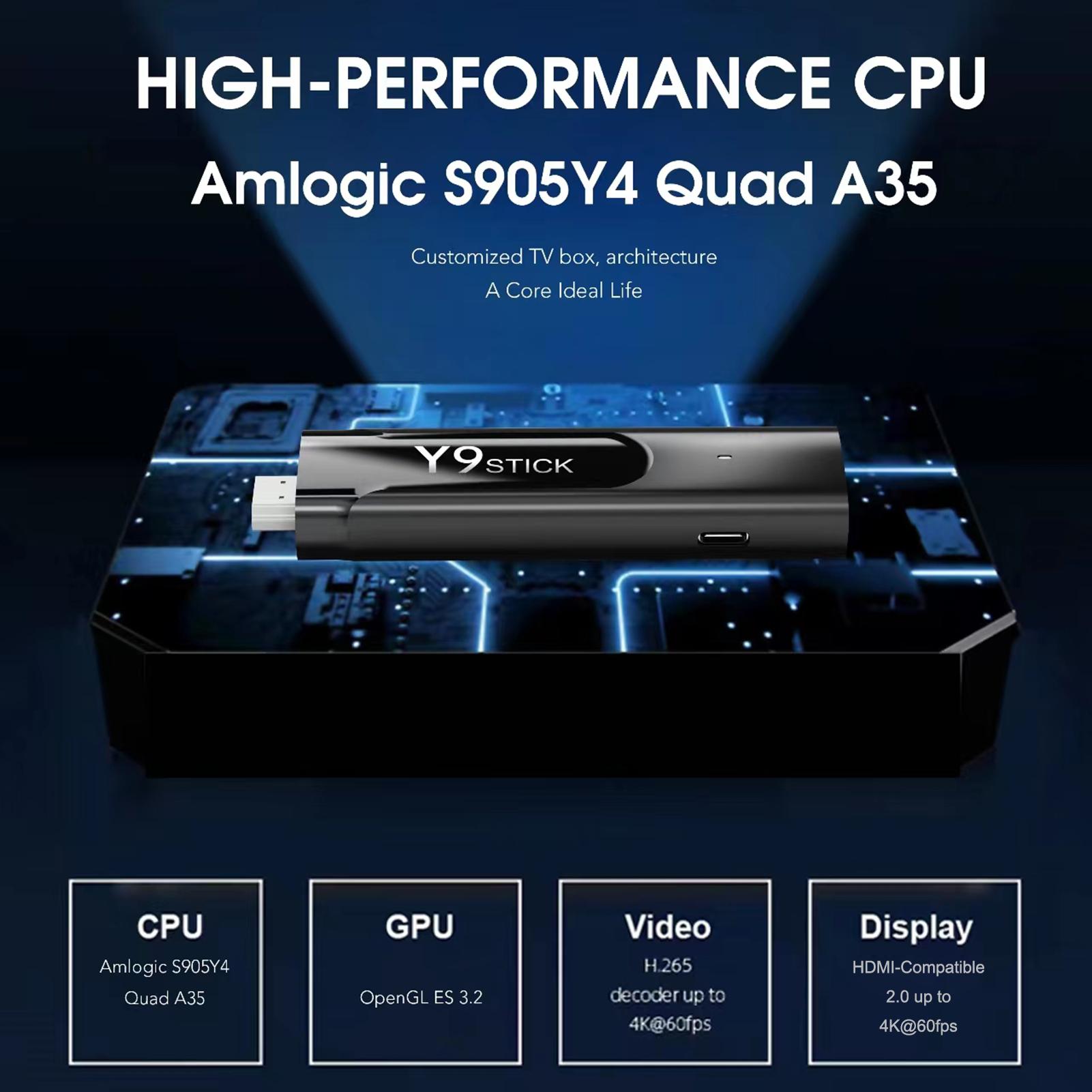 3d Printing Machine TV Stick Low Power Performance 4K Streaming 10bits HDR Wireless Remote Control Voice Function WiFi black