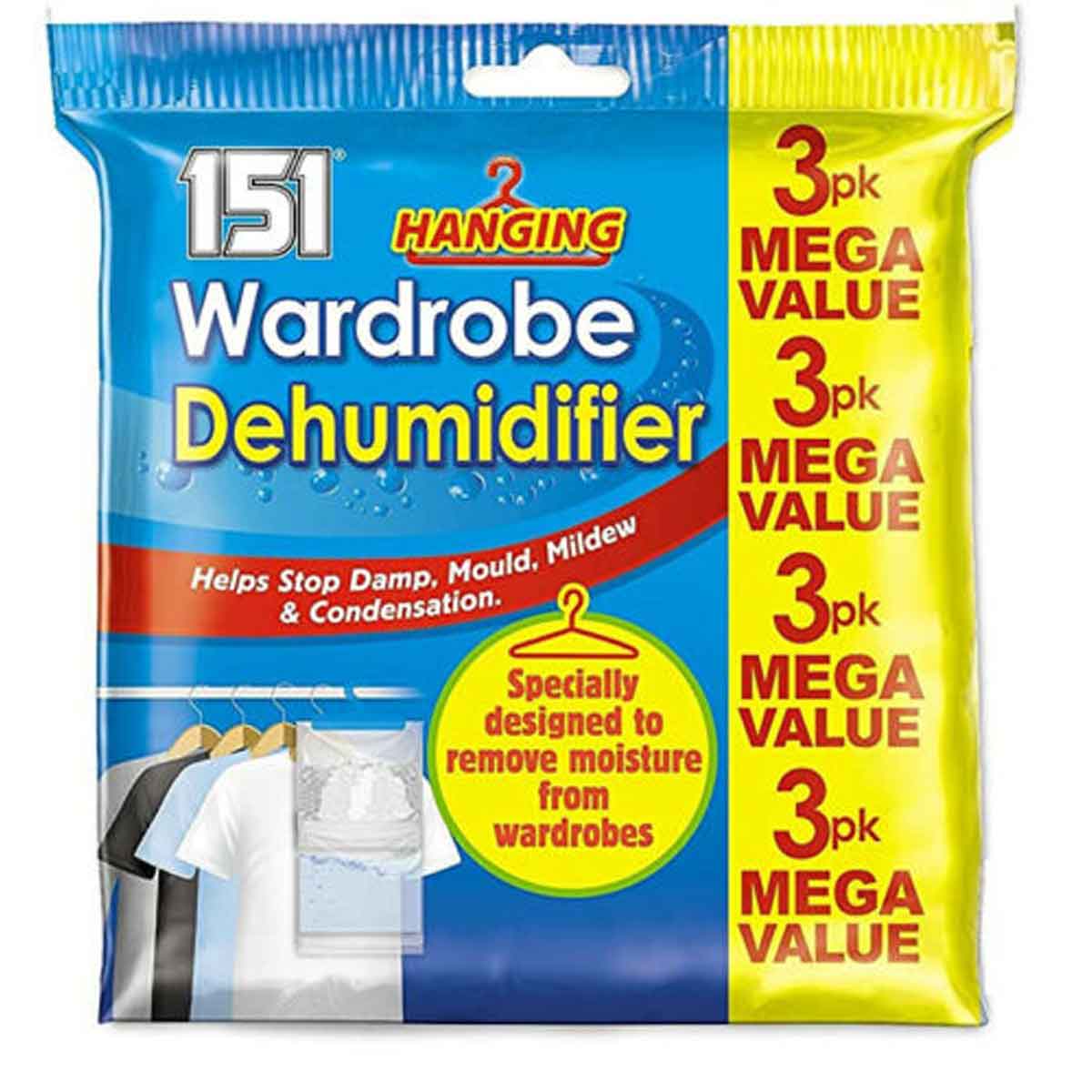 ViVo Pack Of 3 Wardrobe Dehumidifiers
