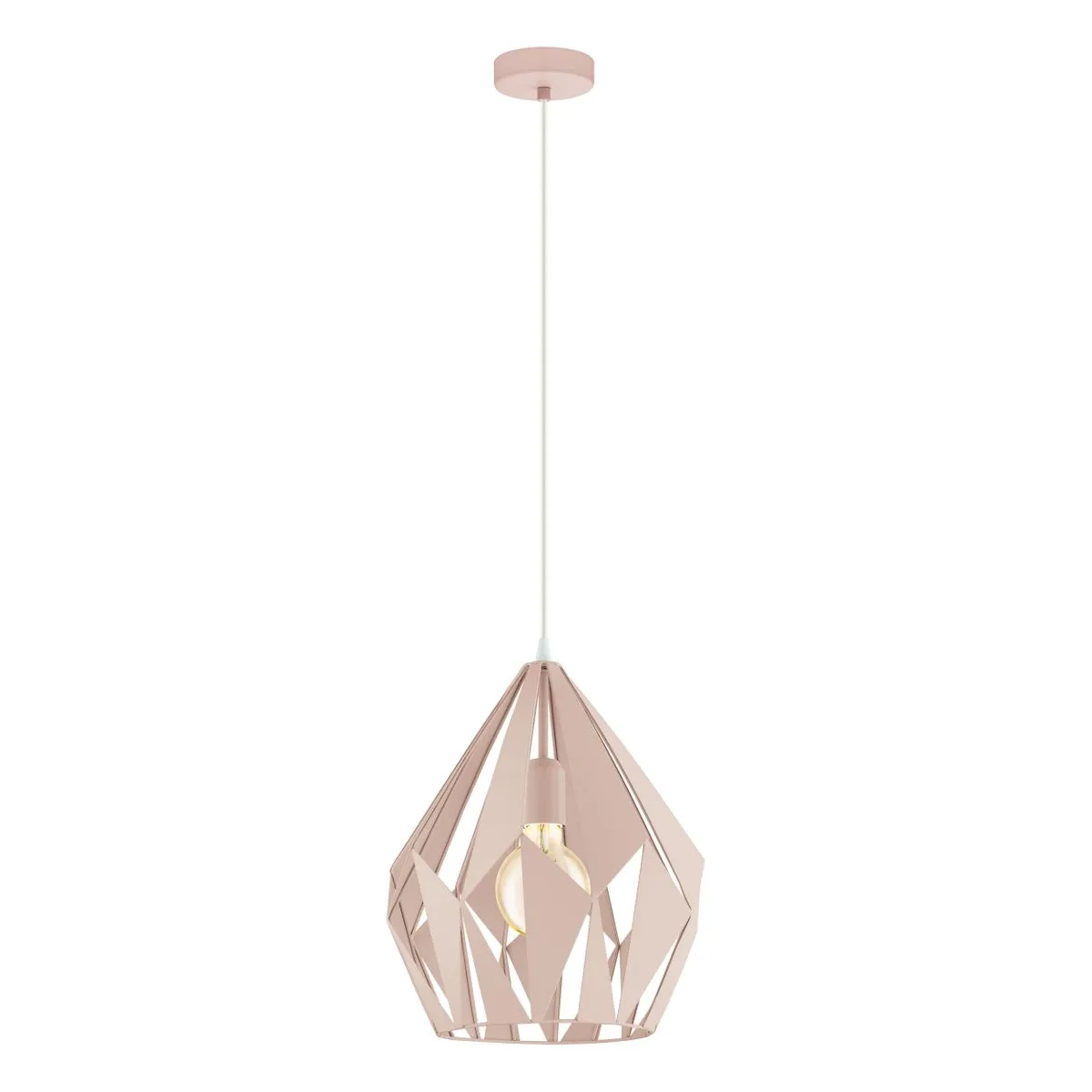 Eglo Carton-P Light Metal 1 Light Ceiling Pendant|light pink