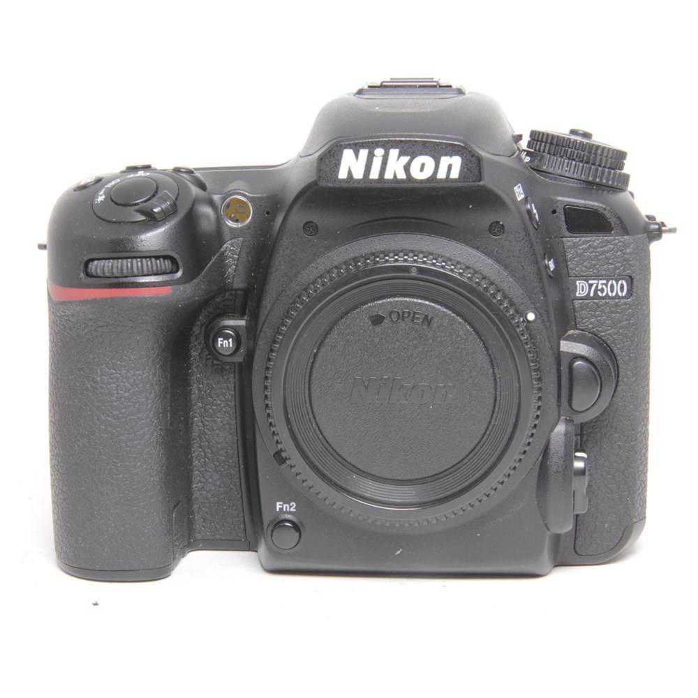 Nikon D7500 DSLR Camera, 20.9 MP, 4K UHD, Wi-Fi, Bluetooth, 3.2 Tiltable Touch Screen, Body Only, Black
