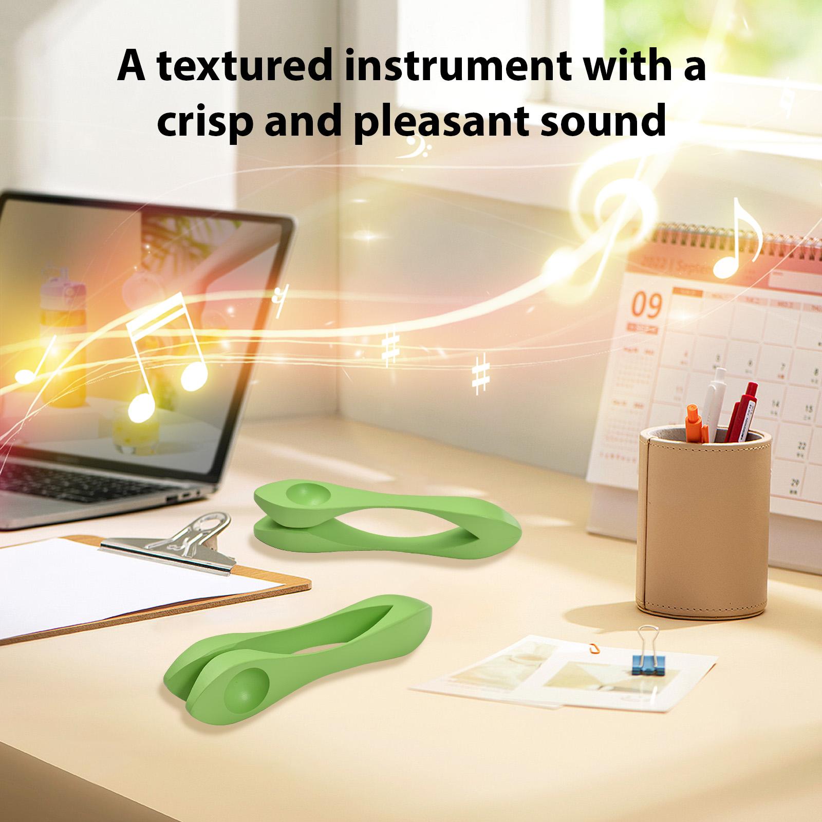 TOMTOP JMS Wooden Musical Spoon Folk Percussion Instrument Natural Wood Folk Sound Traditional Percussion green