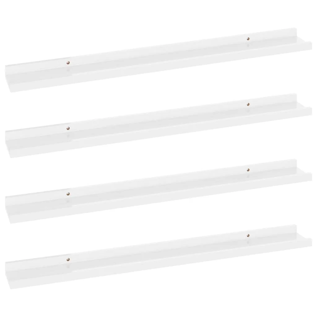 VidaXL Wall Shelves 4 pcs High Gloss White 80x9x3 cm