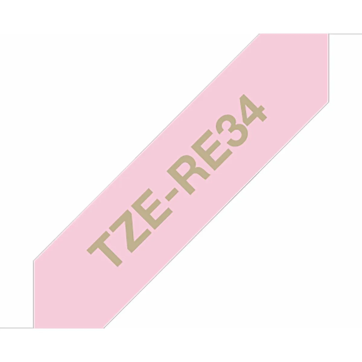 Brother TZERE34 P-Touch Ribbon Label Tape Gold on Pink Fabric, none