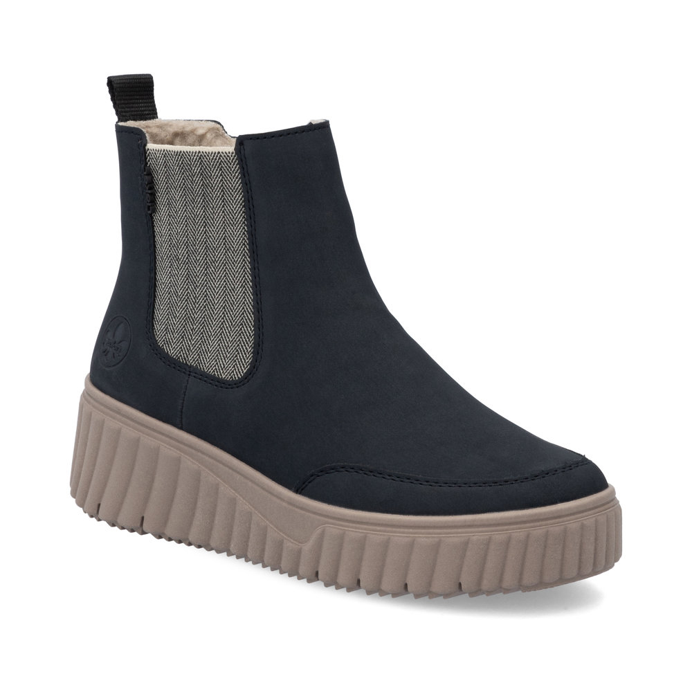 Rieker N2553-14 Navy Womens Chelsea Boots in a Plain Synthetic in Size 38