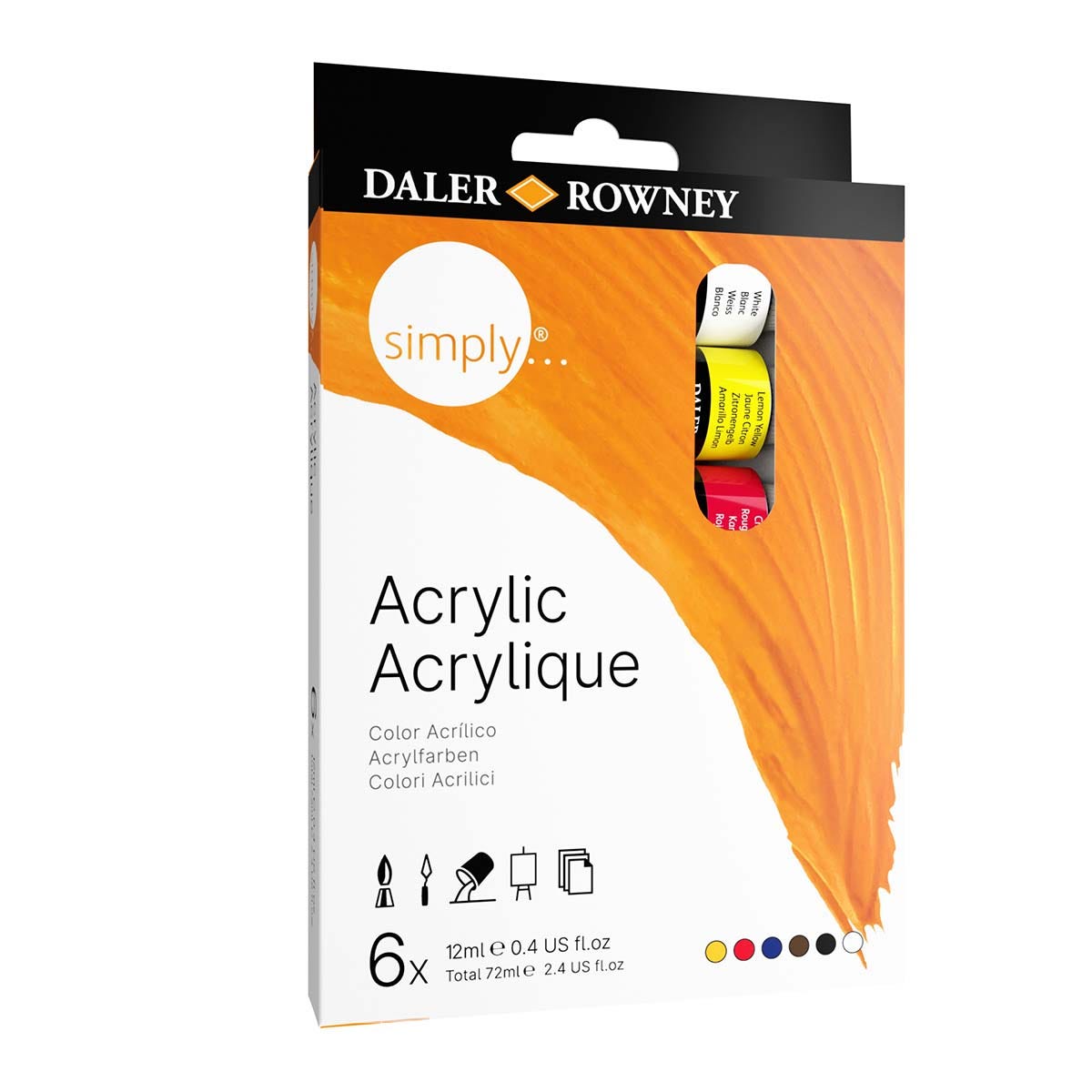 Daler Rowney Simply Acrylic Paint: Set Of 6