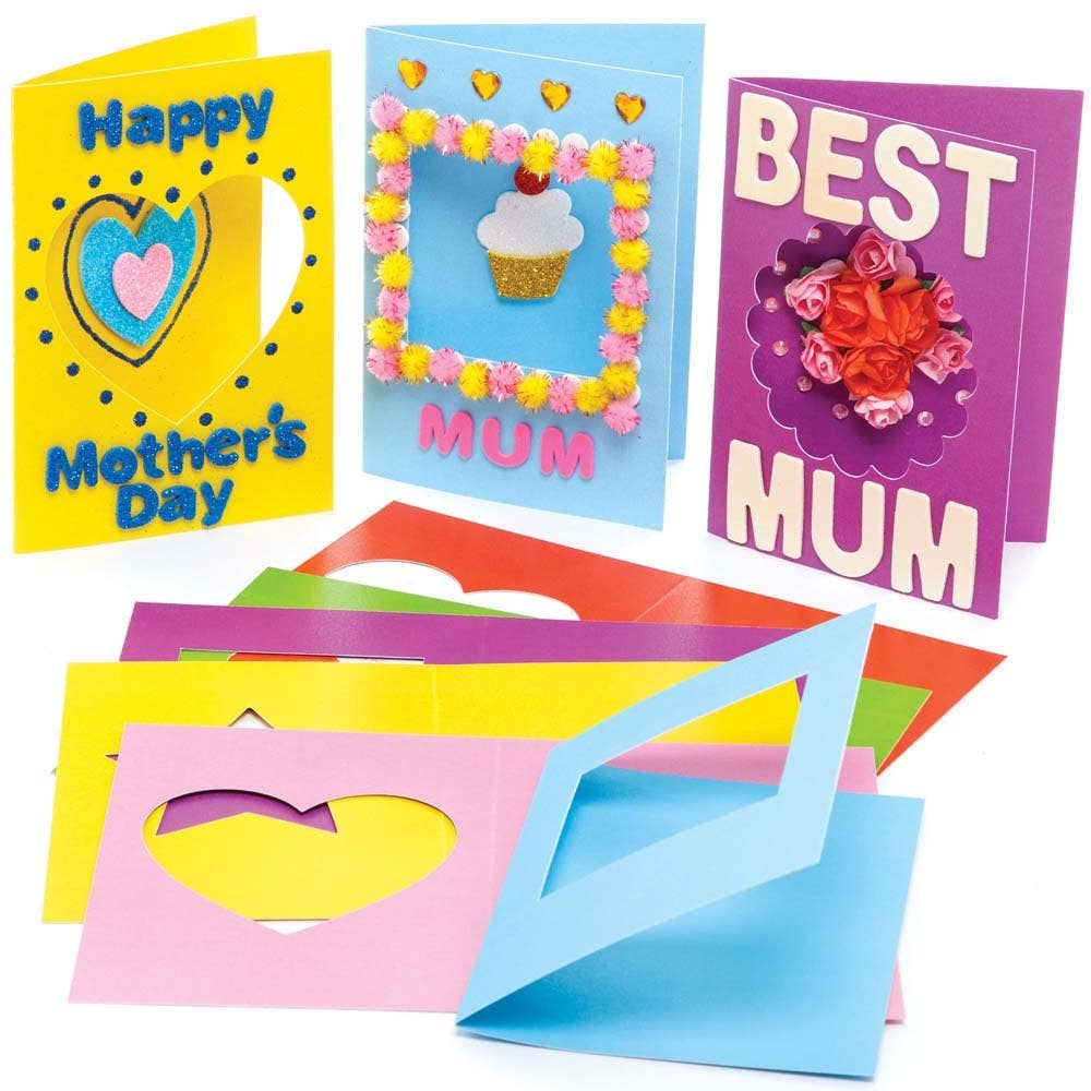 Baker Ross Coloured Aperture Greeting Cards (Pack of 15)
