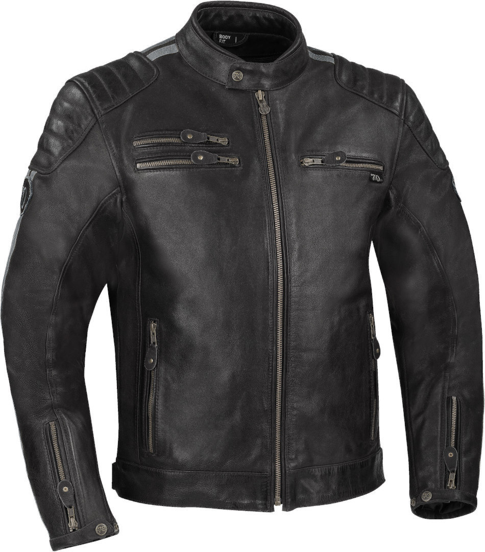  Ventura Motorrad Lederjacke, schwarz, Größe L