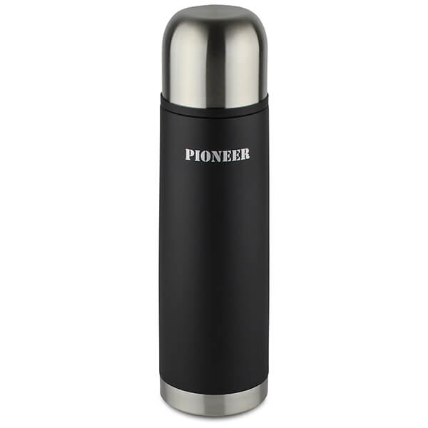 Pioneer-Flasks Pioneer Flasks Stainless Steel Metal Vacuum Flask 1000ml, 1L, Black