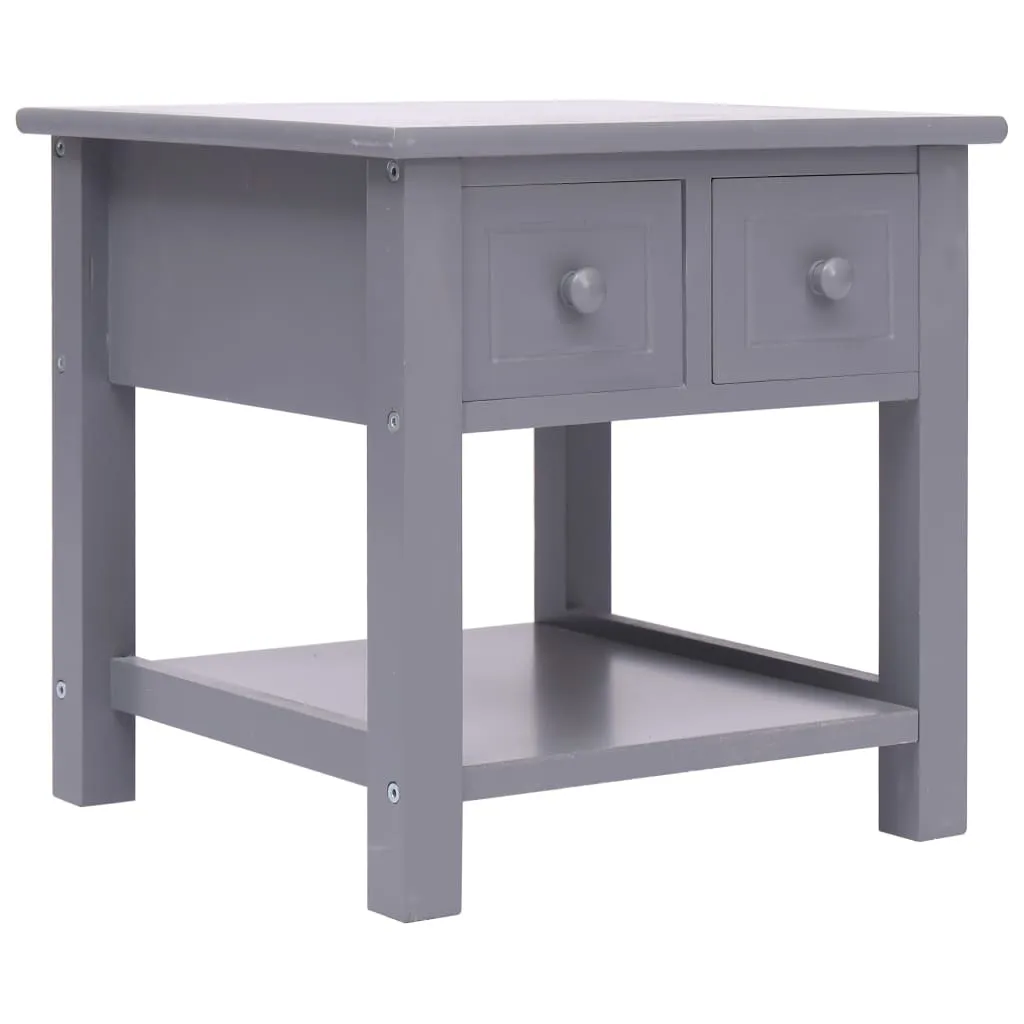 VidaXL Side Table Grey 40x40x40 cm Paulownia Wood