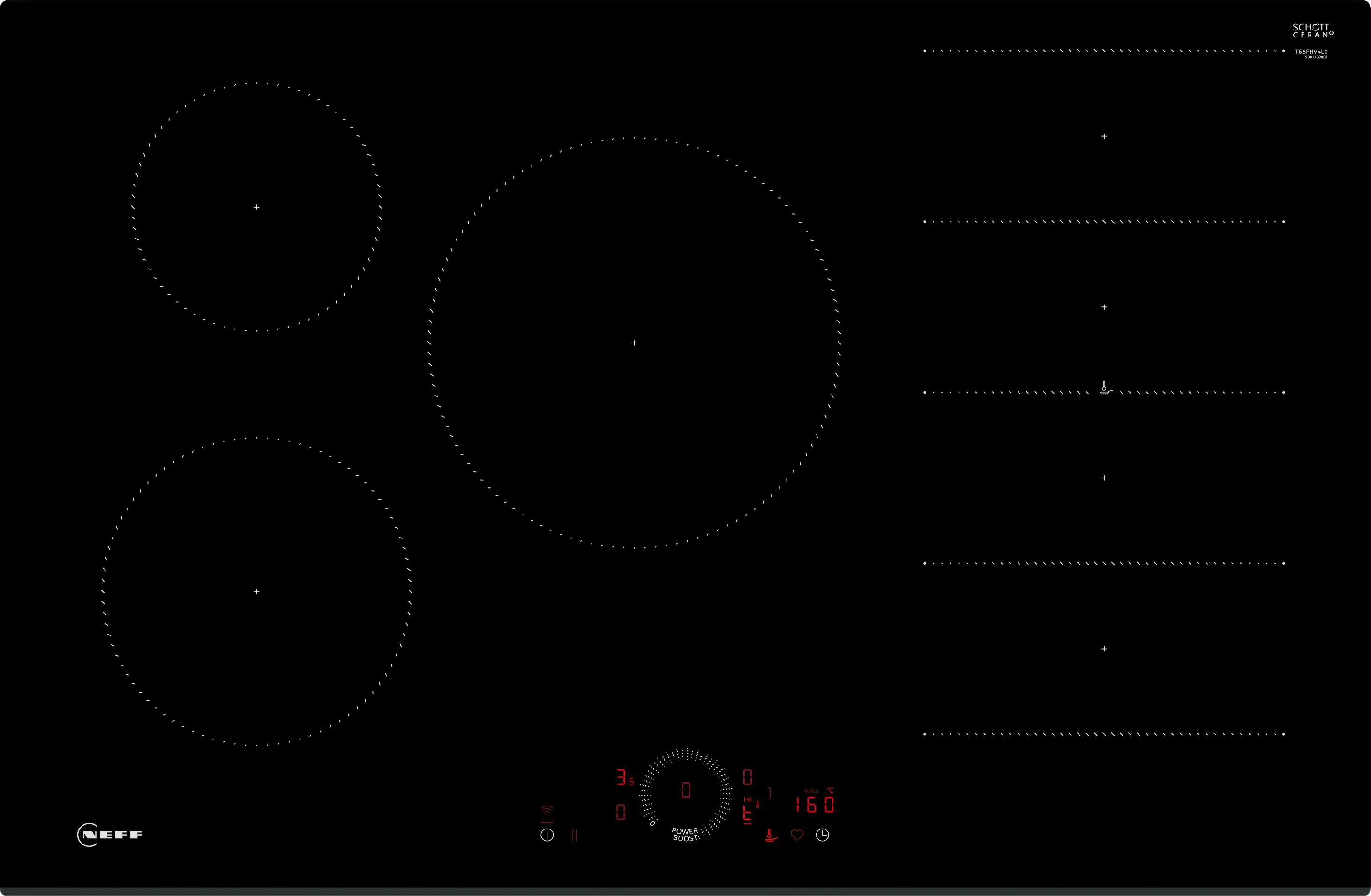 NEFF N70 T68fhv4l0 80cm Induction Hob - Black, Black