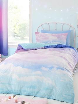 Catherine Lansfield 'Ombre Rainbow Clouds' Duvet Set|Size: Double