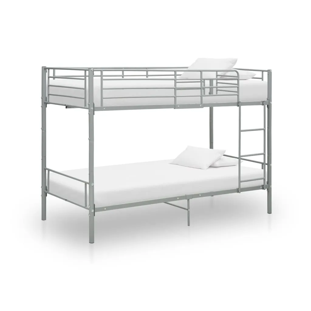 VidaXL Bunk Bed Grey Metal 90x200 cm