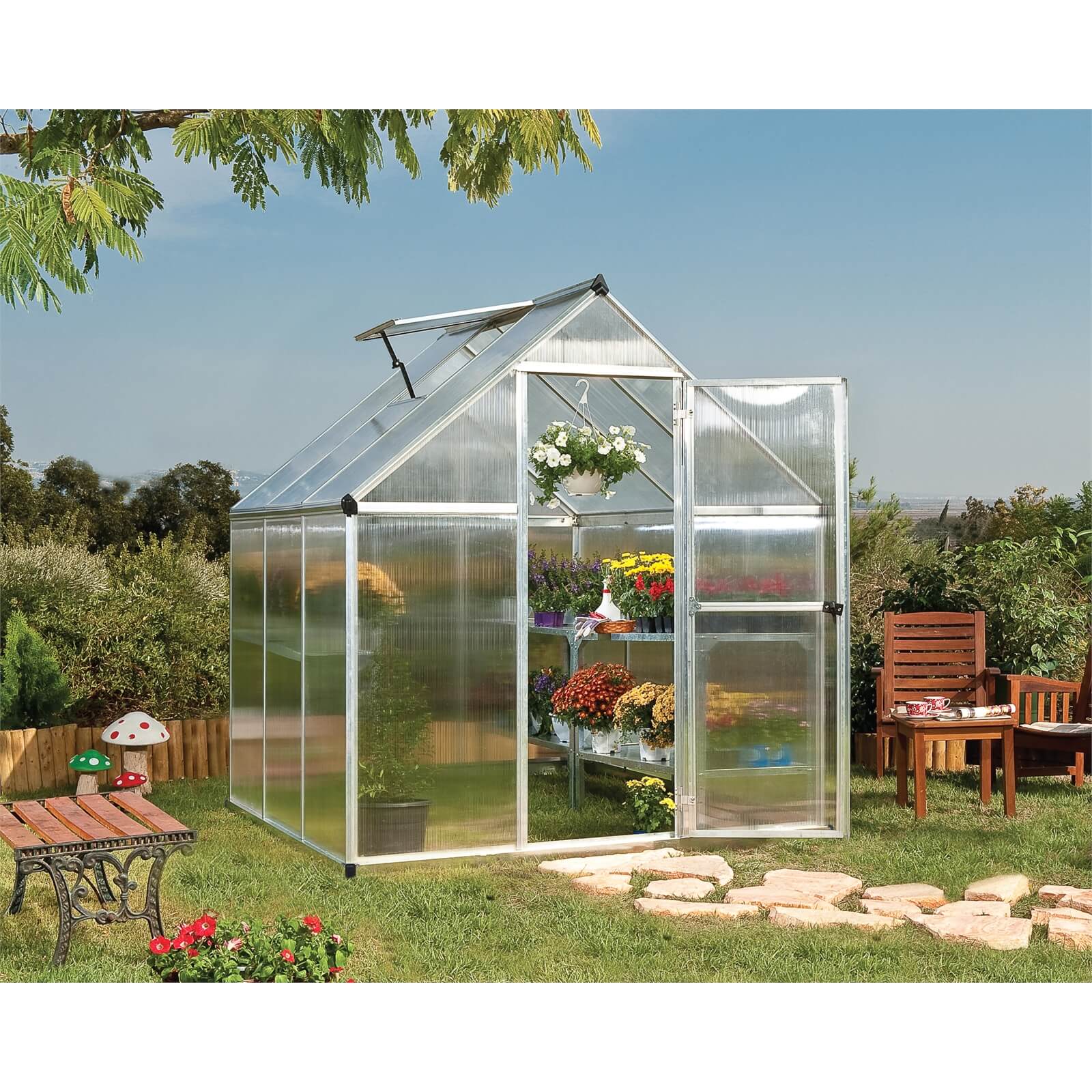 Palram Mythos Silver Greenhouse - 6 x 6ft