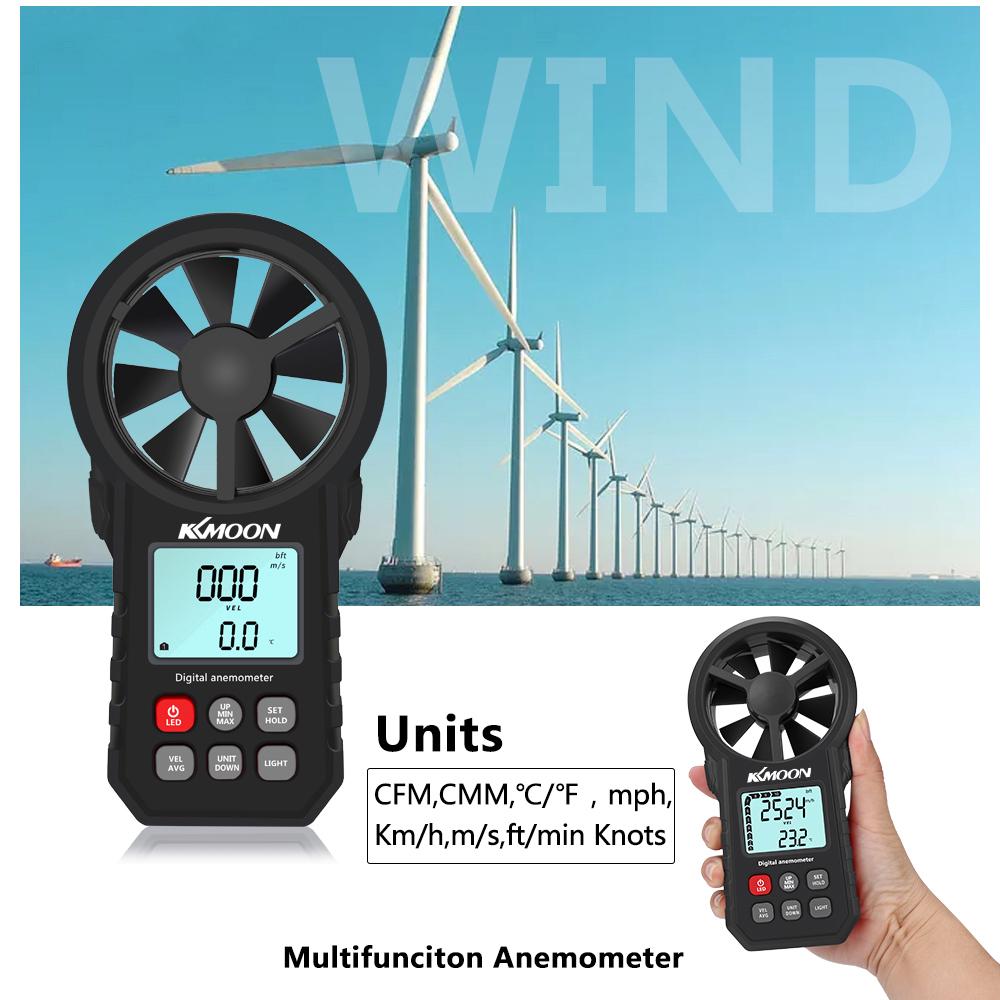 TOMTOP JMS Handheld Anemometer Portable Wind Speed Meter Cfm Meter Wind Gauge With Lcd Backlight For 1#