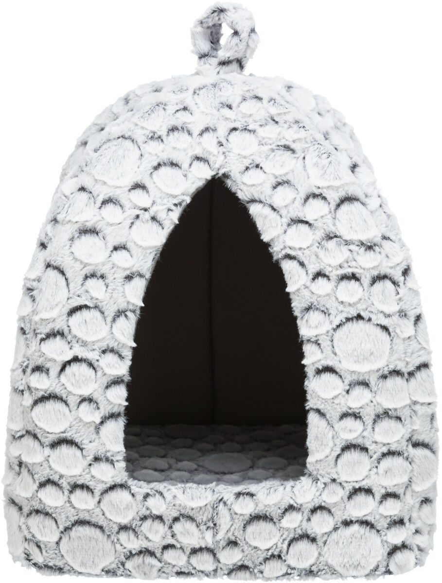Trixie Mila Cave Plush Dog Bed White/ Grey - 32×42×32cm