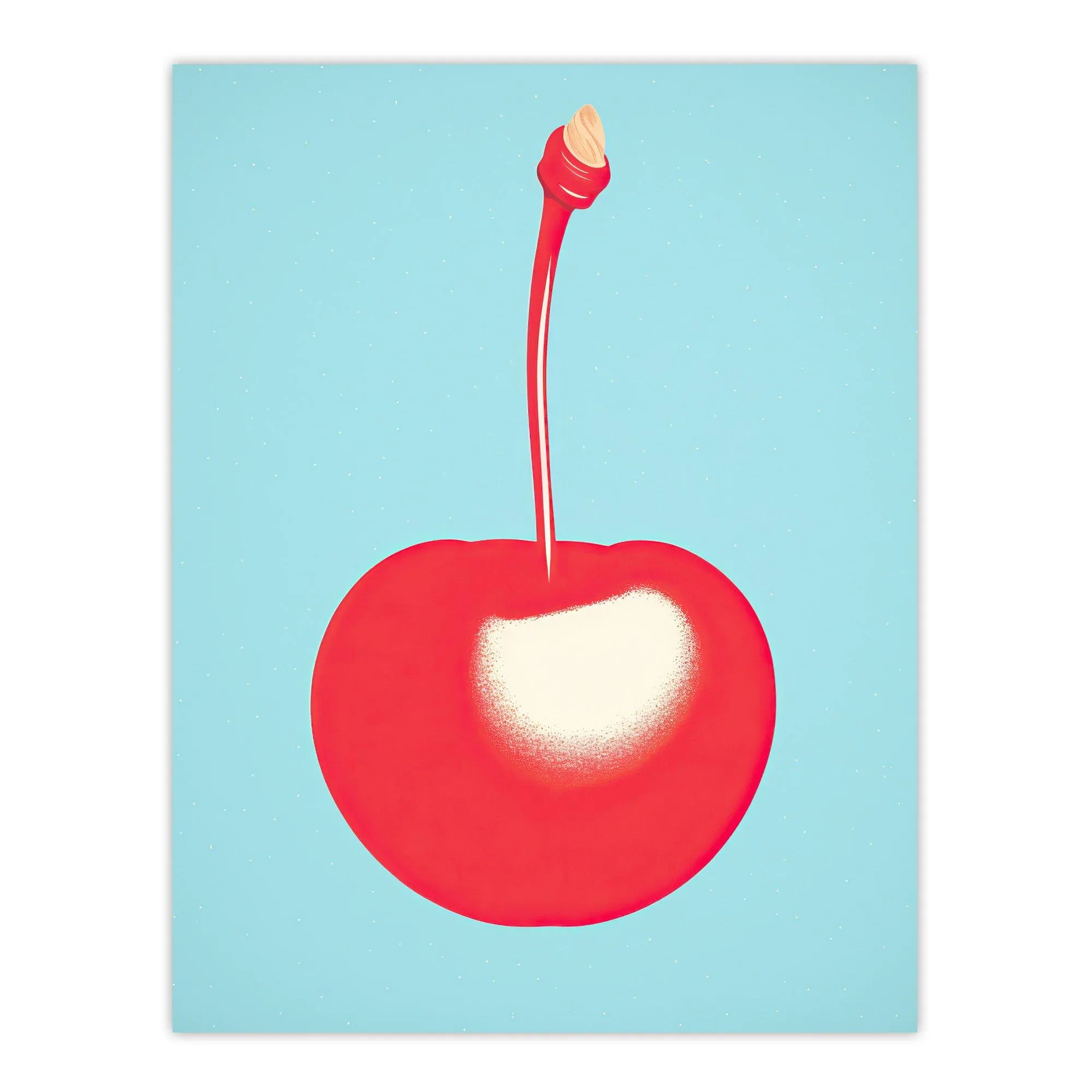 Simple Cherry Risograph Kitchen Artwork Minimalist Interior Decor Unframed Wall Art Print Poster Home Decor Premium