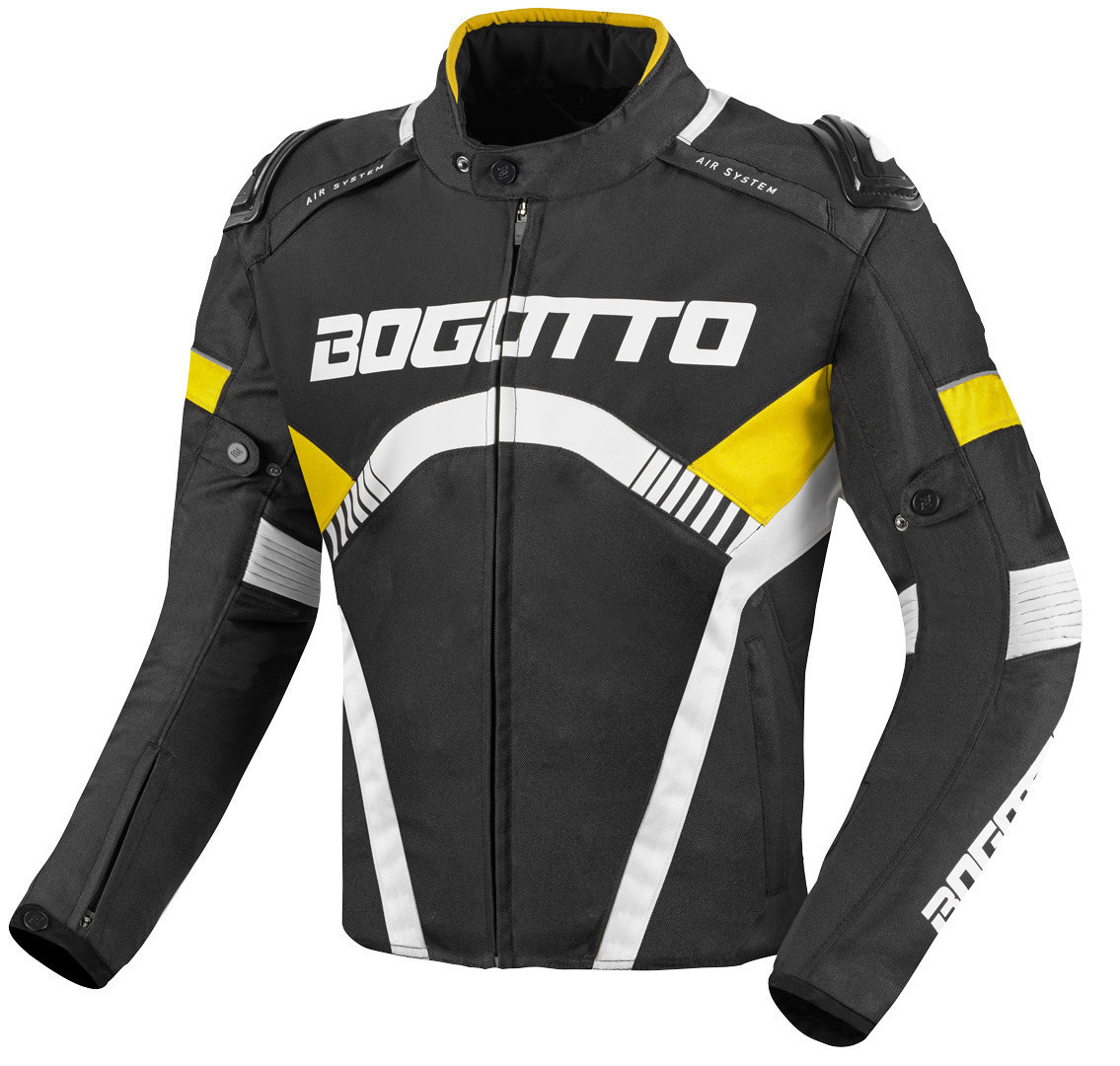  Boomerang Giacca tessile da moto impermeabile, nero-giallo, dimensione XS per uomo