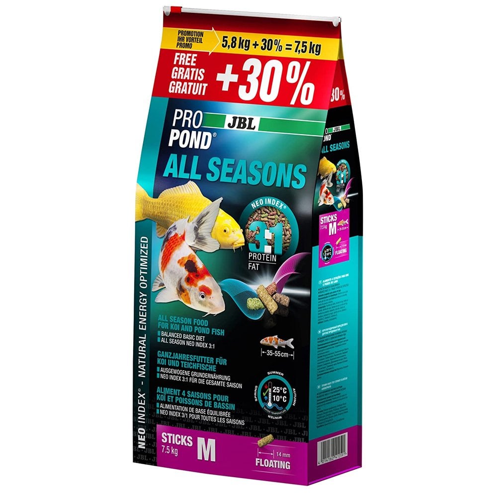 JBL ProPond All Seasons Fish Food Size: 7.5kg - Medium Stick