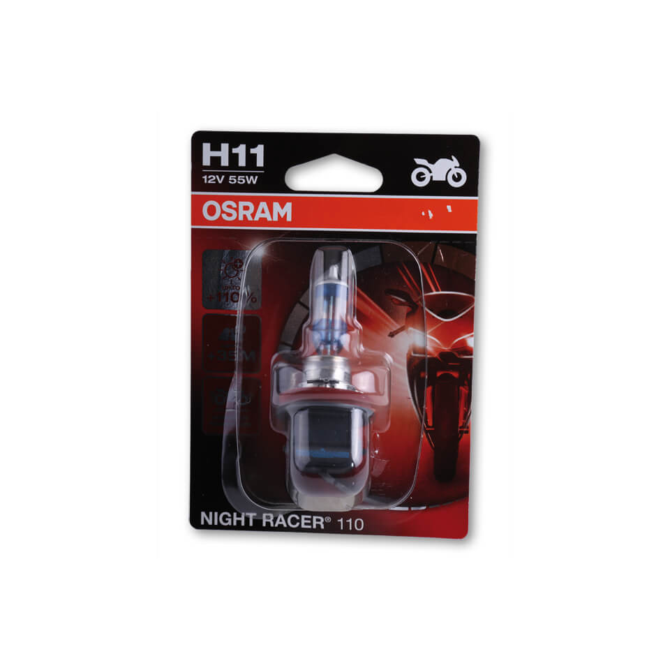 OSRAM H11 Incandescent lamp, NIGHT RACER 110, 12V 55W PGJ19-2, white, white