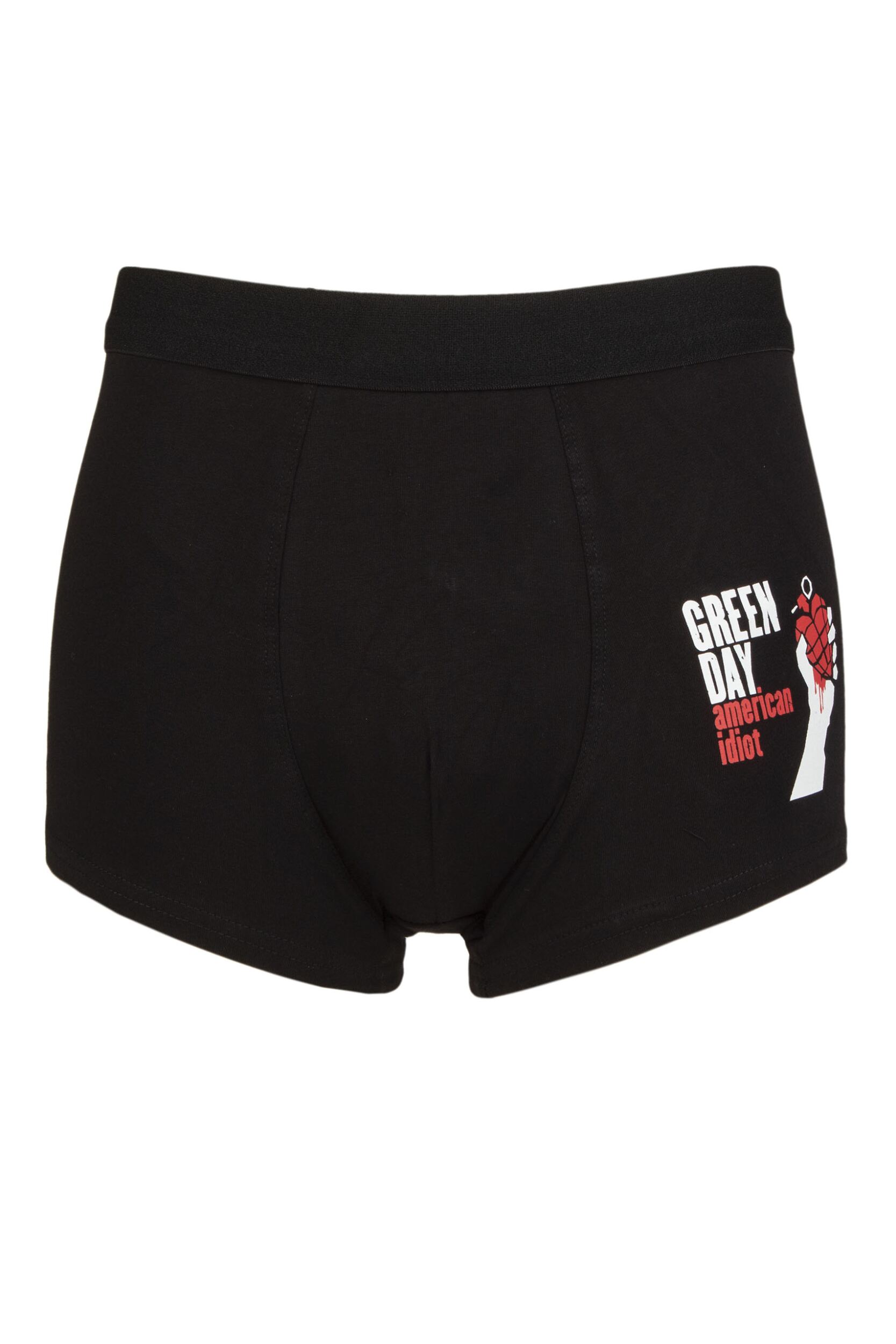 SOCKSHOP Music Collection 1 Pack Green Day Boxer Shorts Black Small