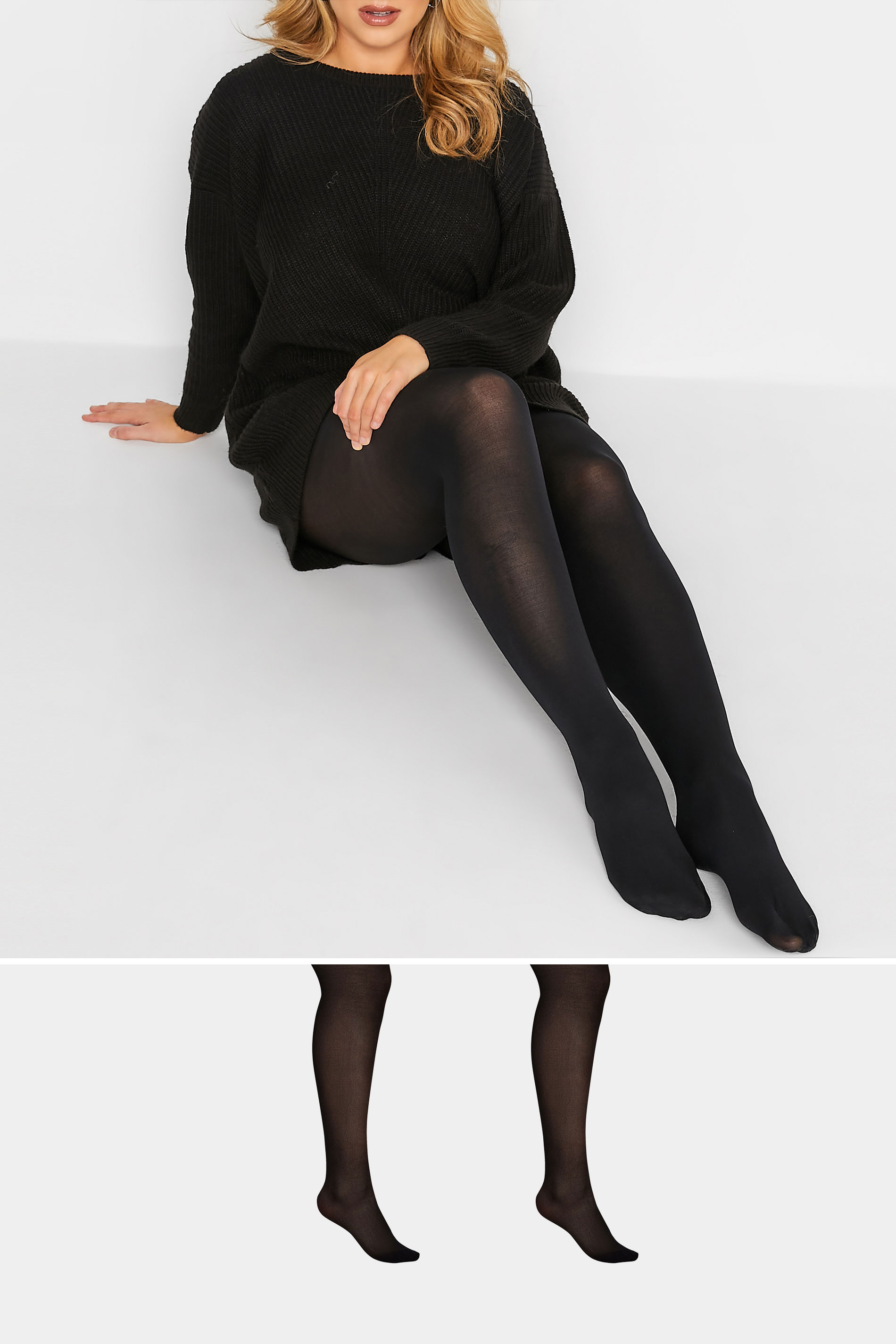 Paquet De 2 Collants Noirs 100 Deniers