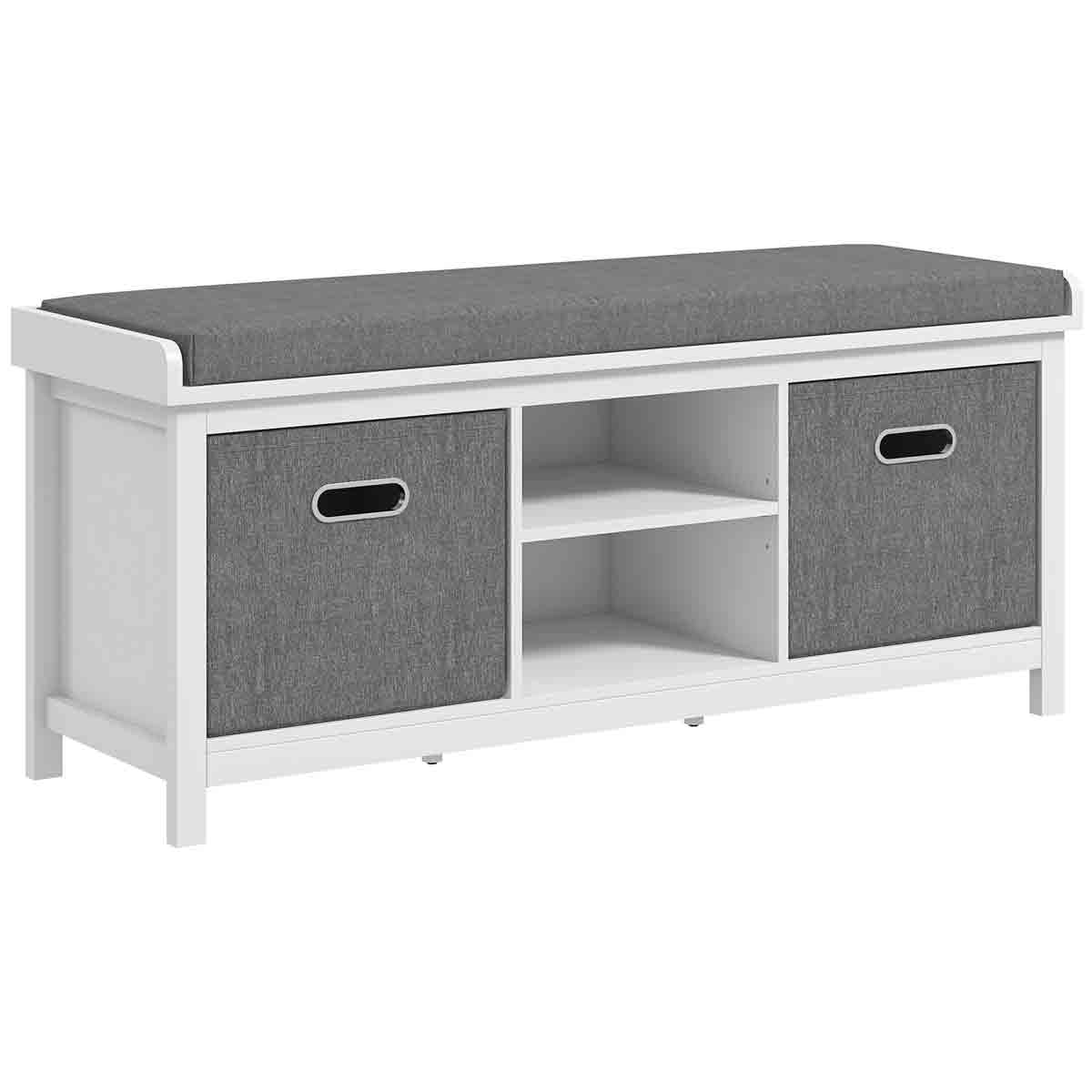 Homcom Shoe Storage Bench with Seat Shoe Storage Bench with Adjustable Shelf