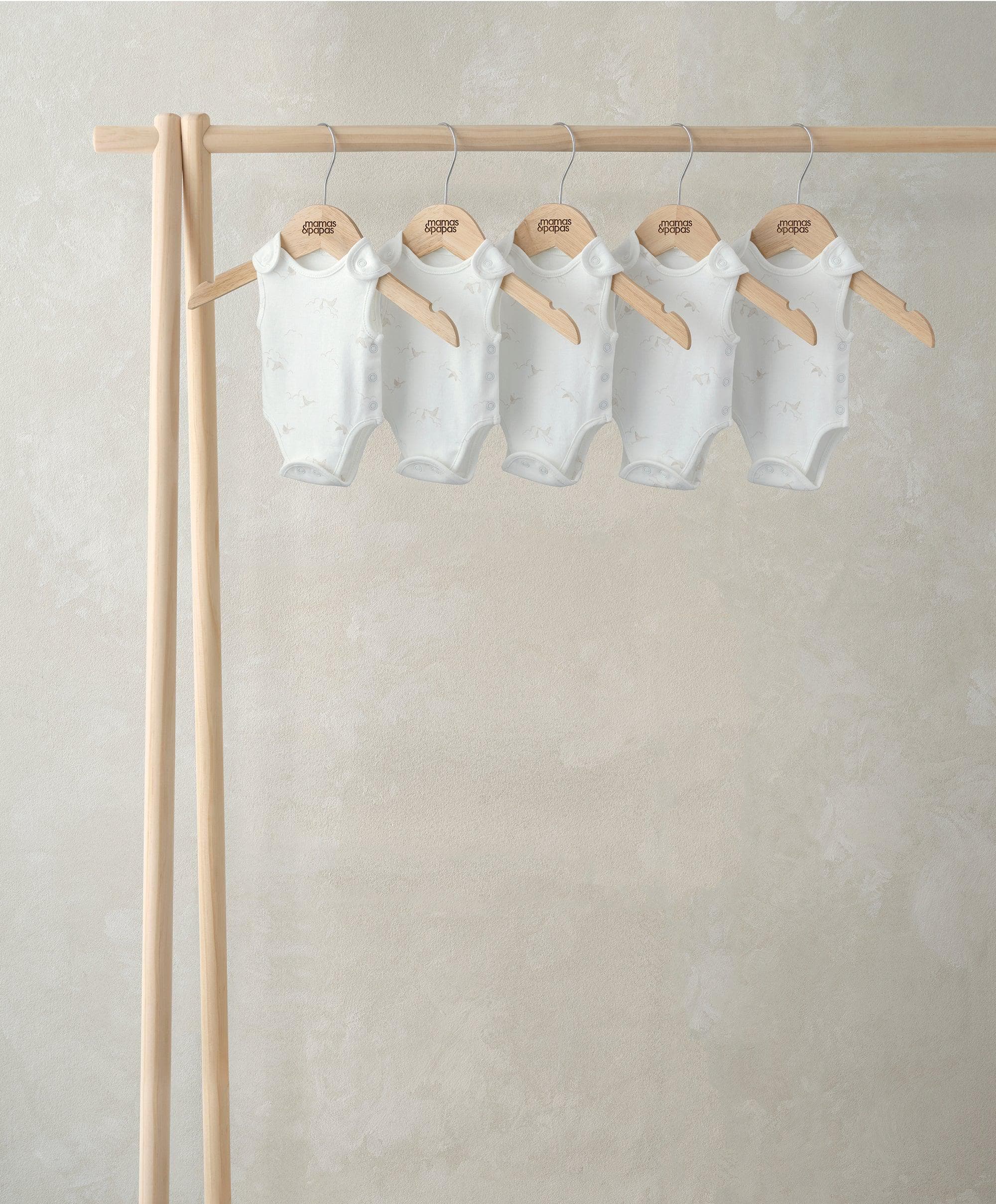 Mamas & Papas Stork Print Bodysuits (Pack of 5)
