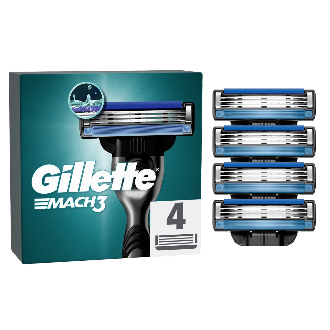 Gillette Mach 3 Razor Blades - 4 Pack-No Colour No Colour