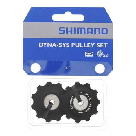 Shimano Deore XT Tension & Guide Pulley Jockey Wheels - 10 Speed - Black / 10 Speed
