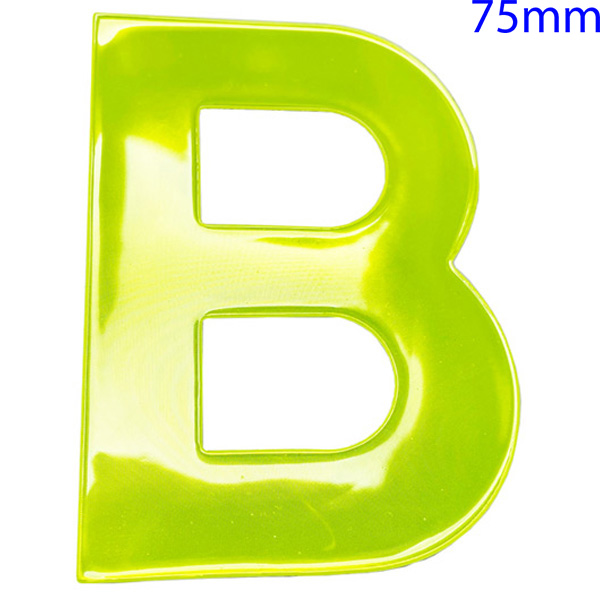 DIY Direct Yellow High Visibility Reflective Self Adhesive Vinyl Letter, 75mm Letter B