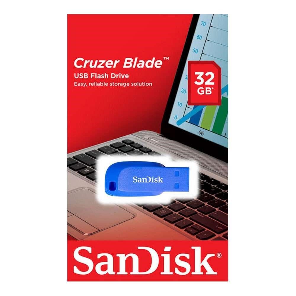 SANDISK Cruzer Blade USB 2.0 Memory Stick - 32 GB, Blue, Blue