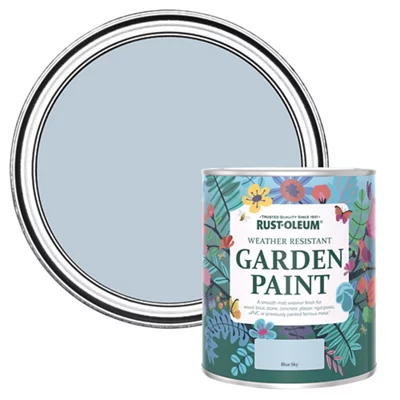 Rust-Oleum Garden Paint Blue Sky Matt Multi-Surface Garden Paint, 750Ml Tin