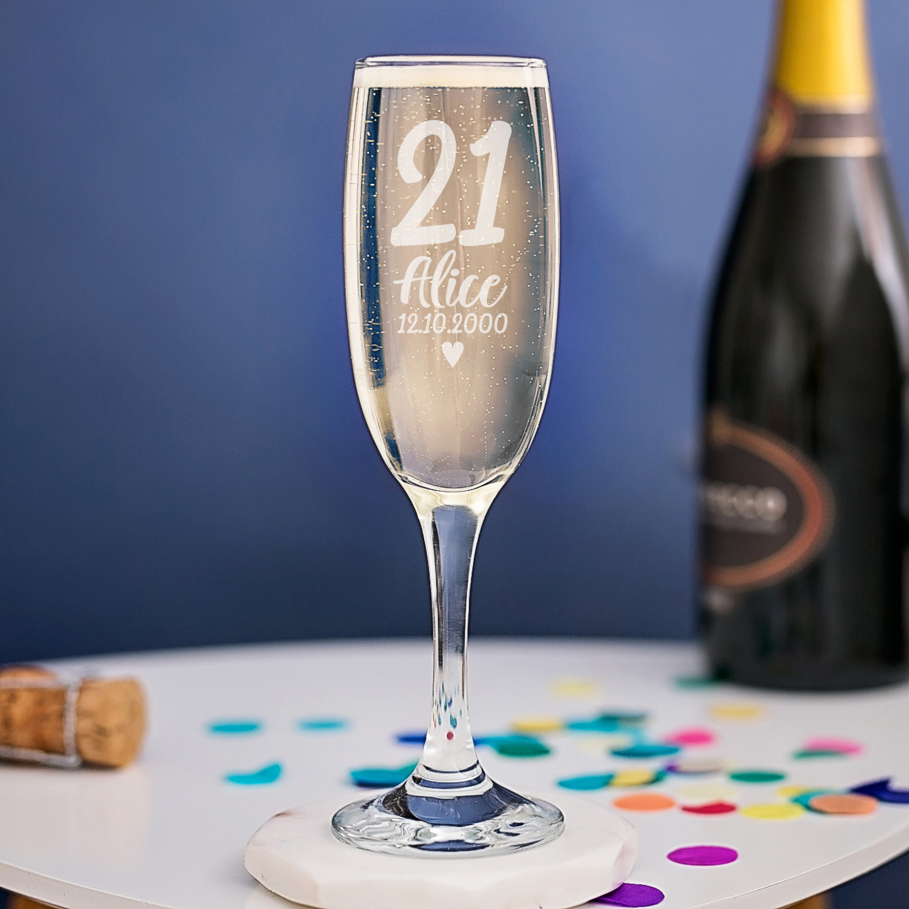Engraved 21st Birthday Prosecco Flute | Gifts For Her 21st | Engraved Gifts | 7.5oz (21cl)