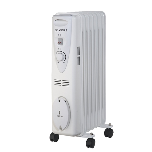 De Vielle Classic 7 Fin Oil Filled Radiator 1500W White