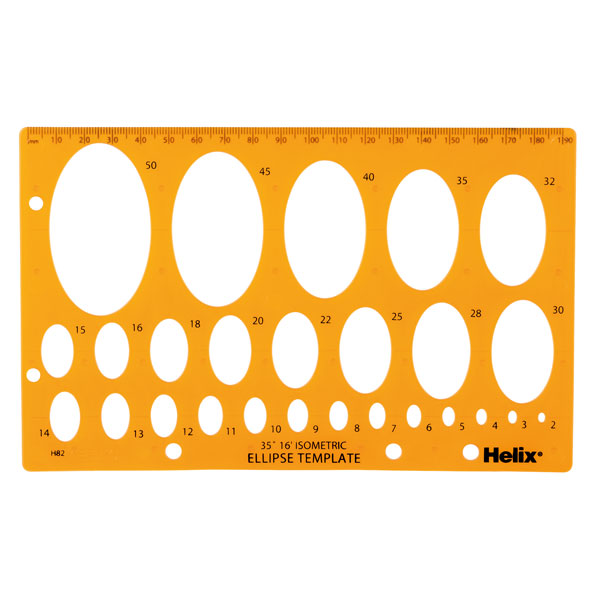 Helix Helix Ellipse Template with 26 Ellipses | School Supplies > Maths Equipment > Stencils