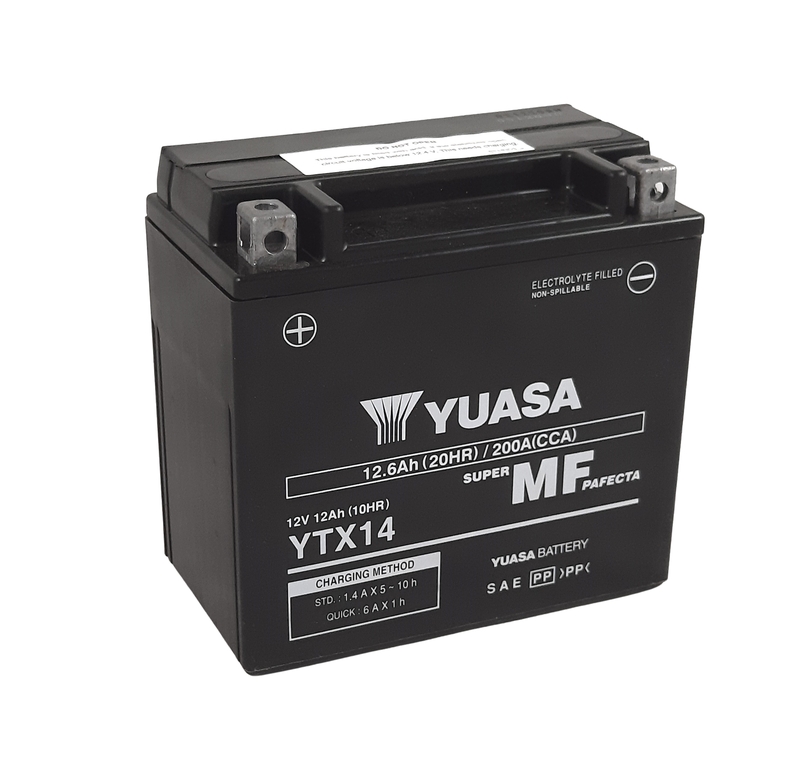 YUASA W/C Battery Maintenance Free Factory Activated - YTX14 FA