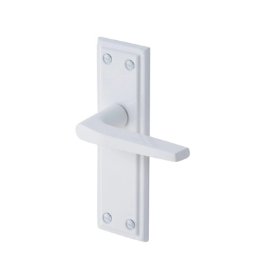 Colours Colan White Aluminium Straight Latch Door Handle (L)106mm