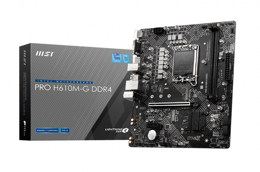 MSI PRO H610M-G DDR4 mATX Motherboard for Intel LGA1700 CPUs