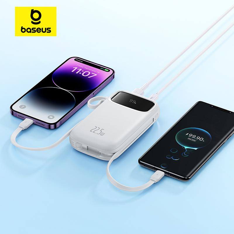 Baseus Qpow2 Dual-Cable Digital Display Fast Charge 22.5W 20000mAh Power Bank 20000mAh purple