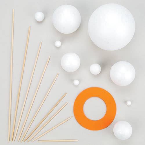 Baker Ross Solar System For Projects - 2 Polystyrene Solar System Kits. Space Crafts For Kids. Various Sizes.