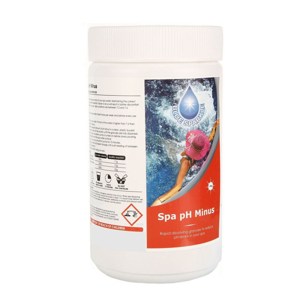 SHATCHI Blue Sparkle 1.5 Kg Ph Minus Decrease Ph Level Water Quality Improver For All Hot Tubs And Swimming Pools