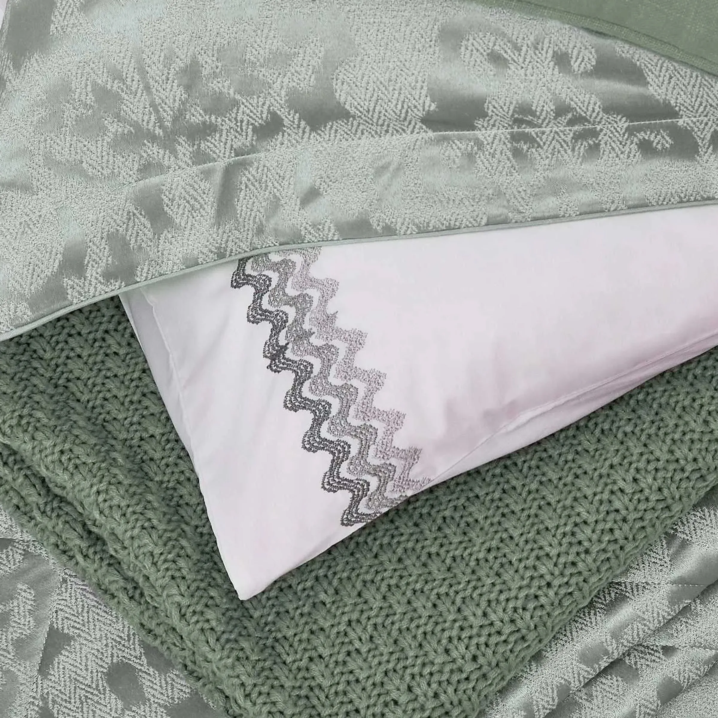  Kadir Pair of Standard Pillowcases, Sage