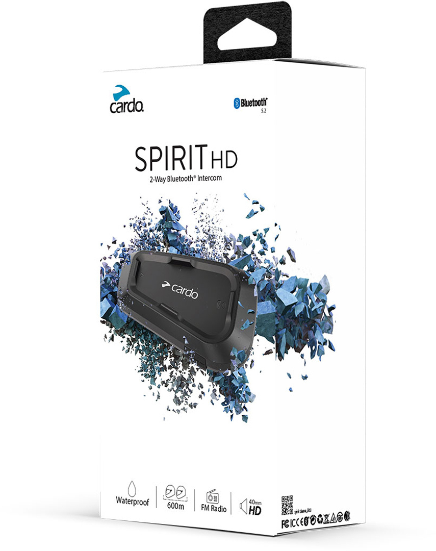 Cardo Spirit HD Communication System Single Pack, black, black, Size One Size